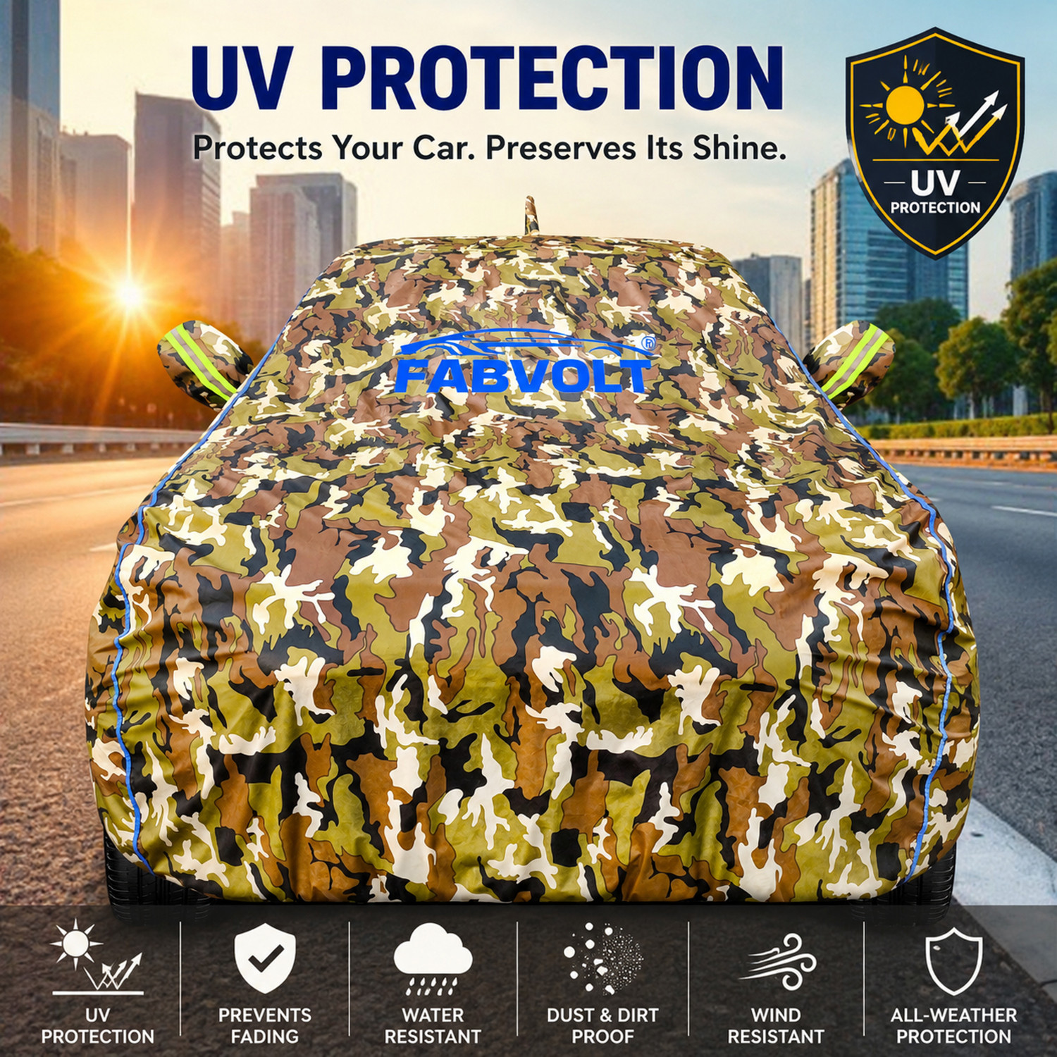 Image of FABVOLT Car Cover For Mahindra Xuv 3Xo (With Mirror Pockets)
