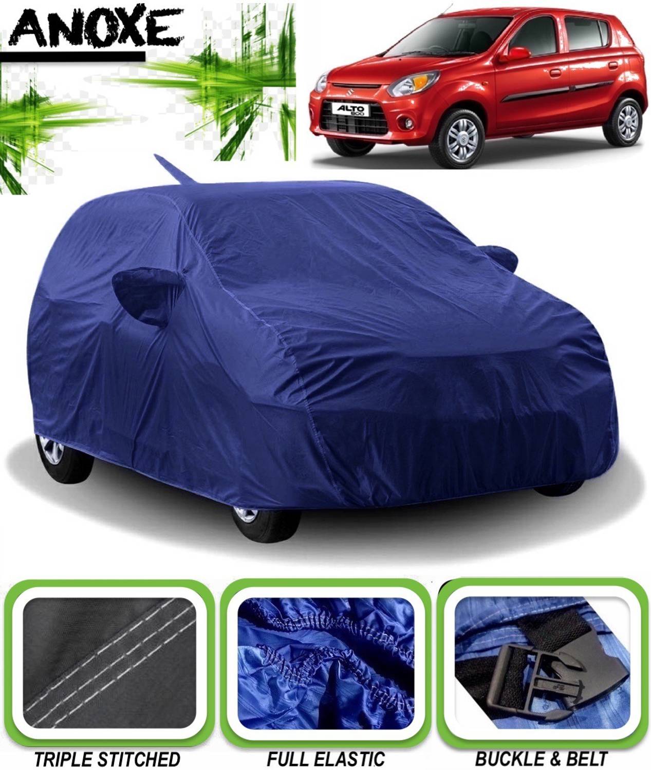 ANOXE Car Cover For Maruti Suzuki Alto 800 (With Mirror Pockets)