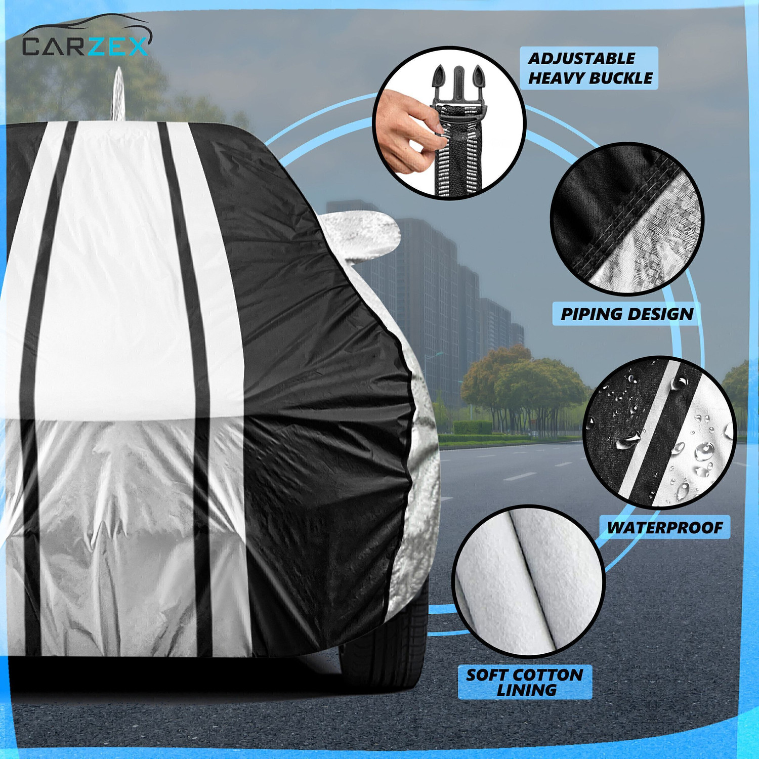 Image of CARZEX Car Cover For Honda WR-V (With Mirror Pockets)