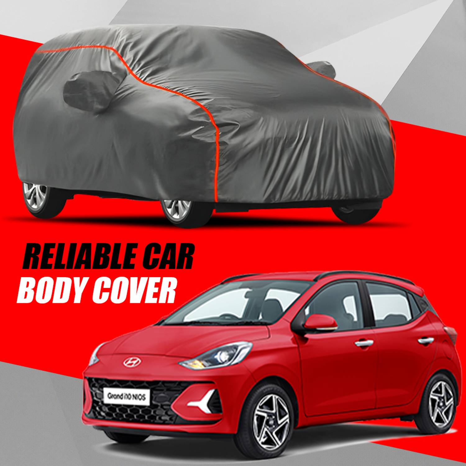 AUCTIMO Car Cover For Hyundai Grand i10 Nios (With Mirror Pockets)