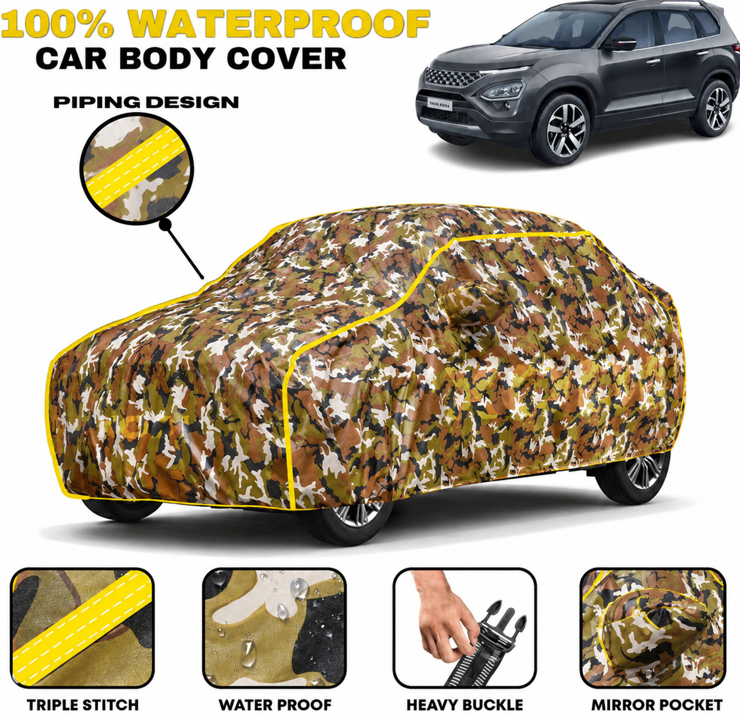 Image of twosoft Maruti Suzuki WagonR, Wagon R LXI, Wagon R VXI Body Cover (Multicolor, For 2008, 2009, 2010, 2011, 2012, 2013, 2014, 2015, 2016, 2017, 2018, 2019, 2020, 2021, 2022, 2023, 2024, 2025, 2026 Models)