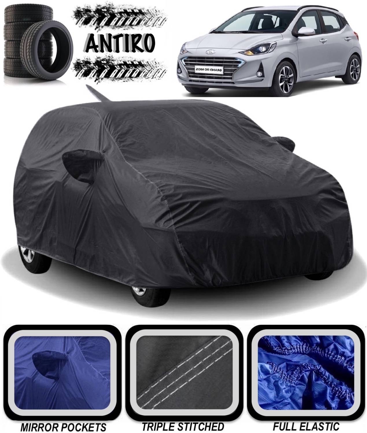 ANTIRO Car Cover For Honda Brio (With Mirror Pockets)