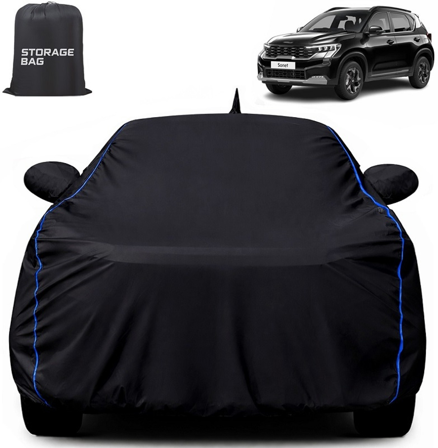 Image of OTO2EYE Car Cover For Kia Sonet (With Mirror Pockets)