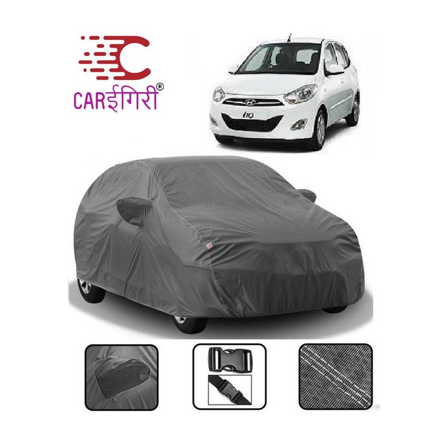 Carigiri Car Cover For Hyundai i10 (With Mirror Pockets)