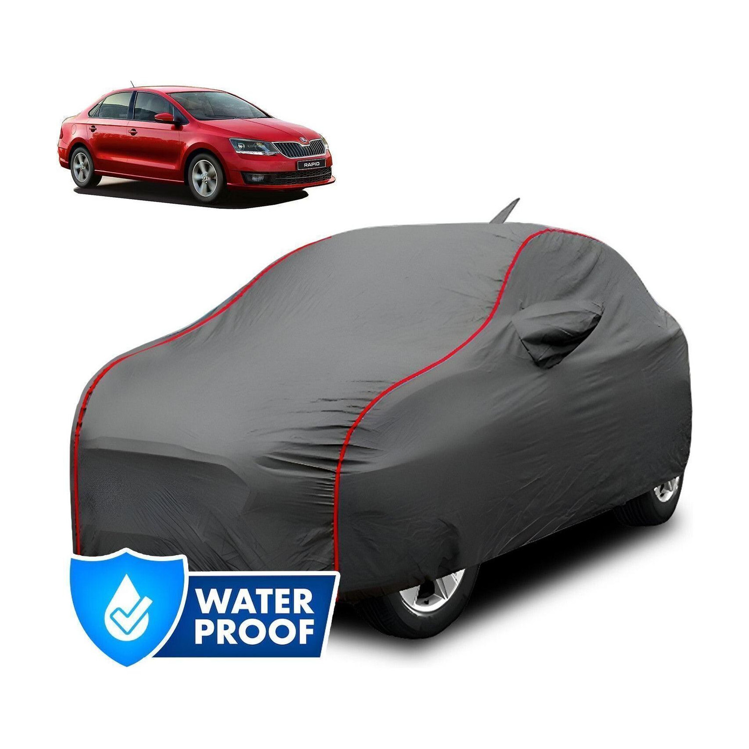 Image of CARZEX Car Cover For Skoda Rapid (With Mirror Pockets)