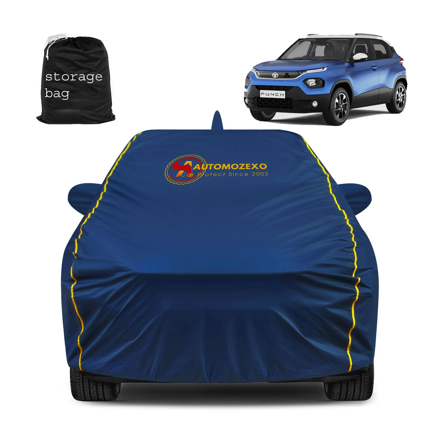 Image of AUTOMOZEXO Car Cover For Tata Punch (With Mirror Pockets)