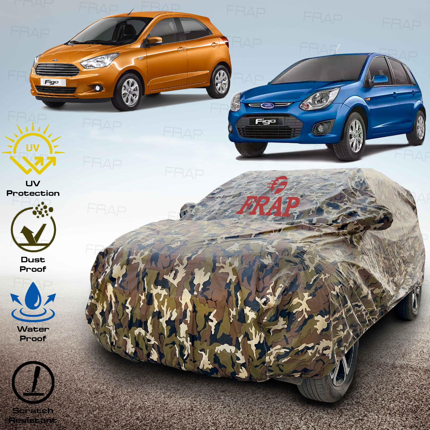 Image of Frap Ford Figo Body Cover (Multicolor, For 2010, 2011, 2012, 2013, 2014, 2015 Models)