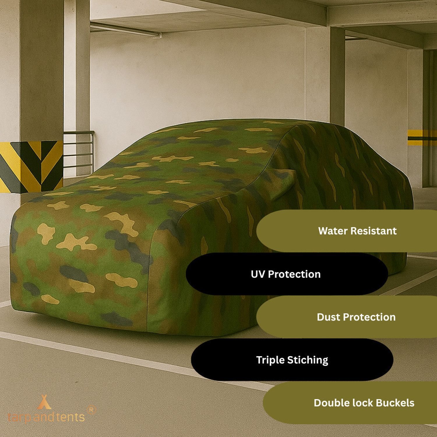 Image of Tarp and Tents Car Cover For Hyundai i10 1.2L (With Mirror Pockets)