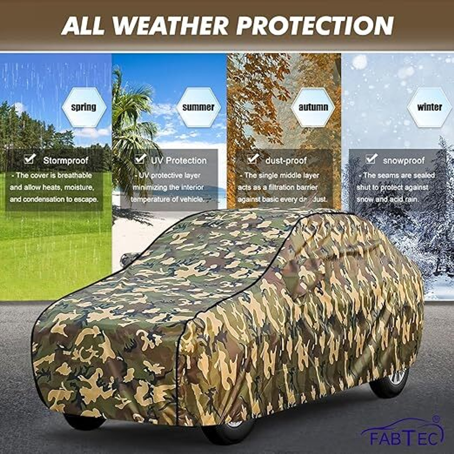 Image of FABTEC Car Cover For Hyundai Grand i10 (With Mirror Pockets)
