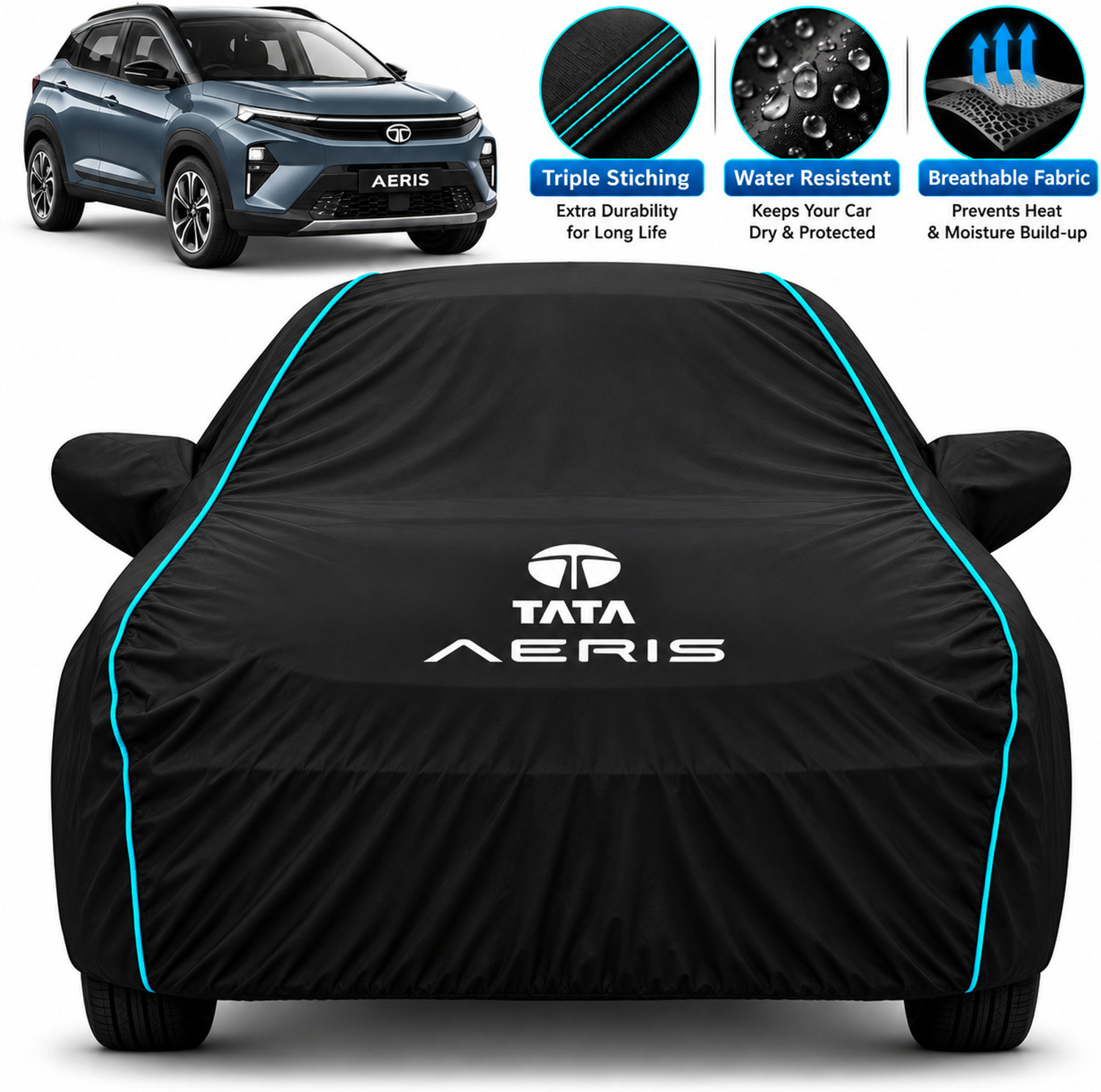 Image of SSPMotors Tata Aeris Body Cover (Black, Blue, For 2014, 2015, 2016, 2017, 2018, 2019, 2020, 2021, 2022, 2023, 2024, 2025, 2026, NA Models)