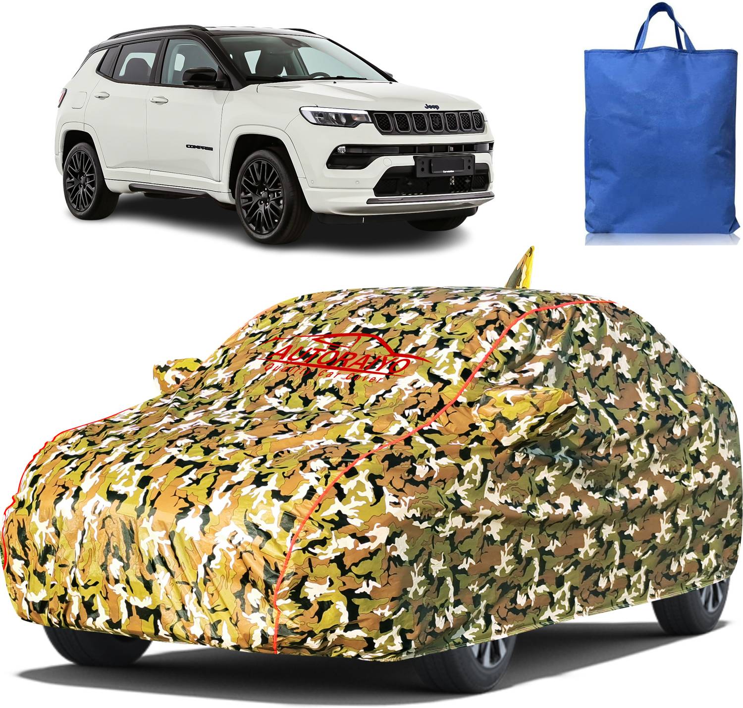 AUTORAIYO Car Cover For Jeep Compass (With Mirror Pockets)