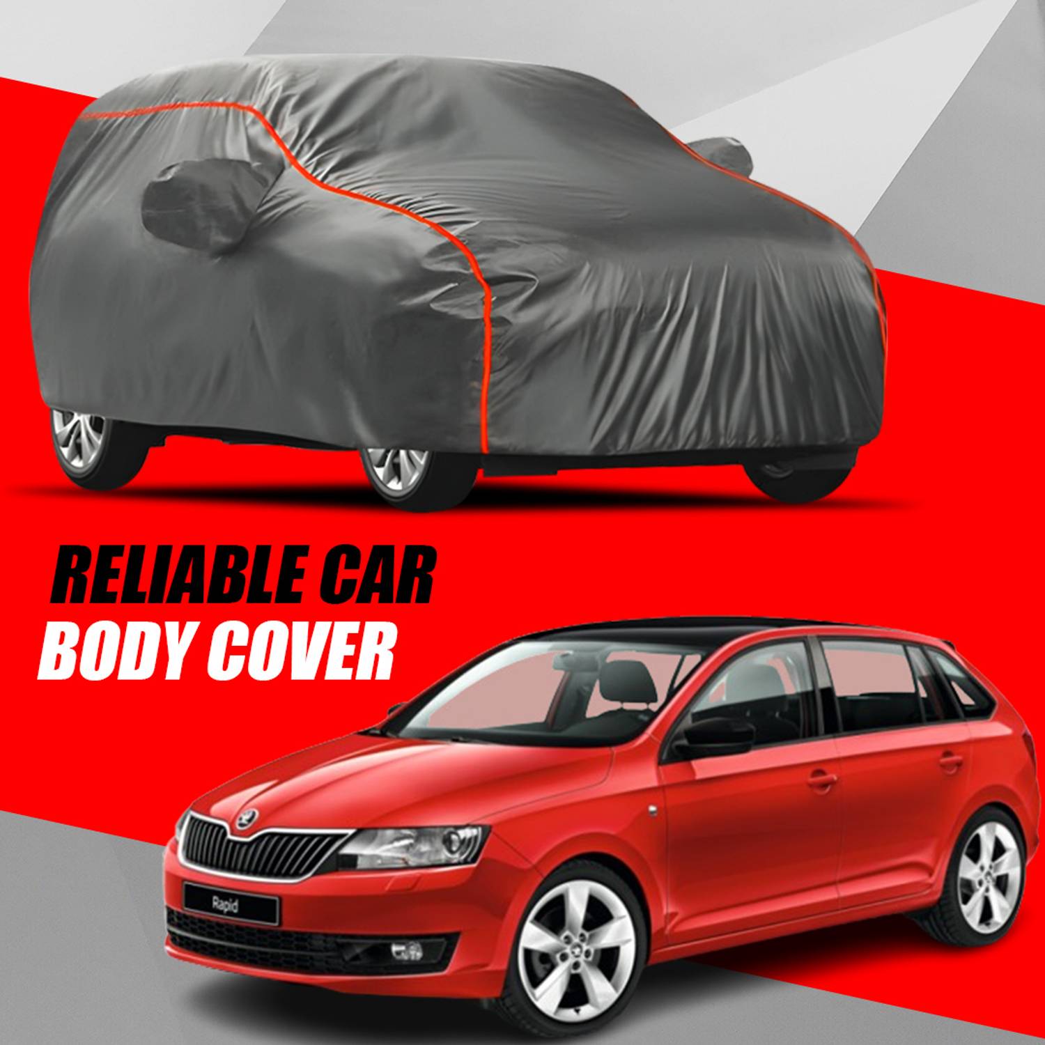 ALMICS Car Cover For Skoda Rapid (With Mirror Pockets)