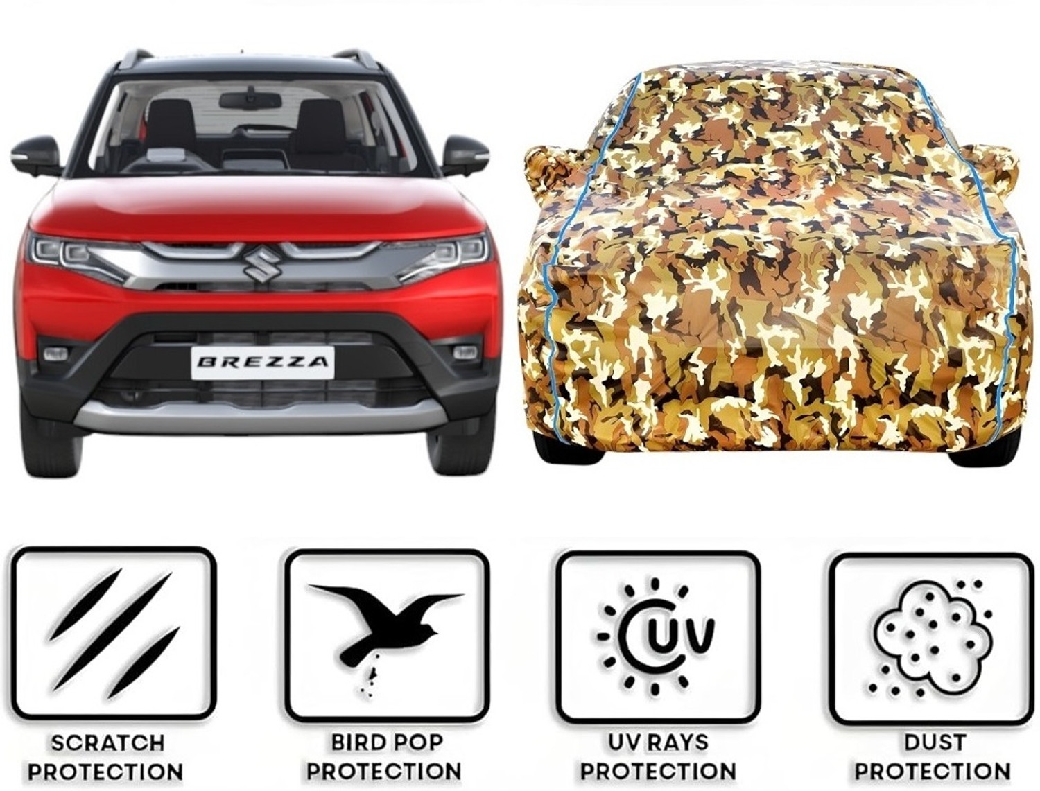 Image of Kishori Enterprises Maruti Suzuki Brezza Body Cover (Yellow, For 2024 Models)