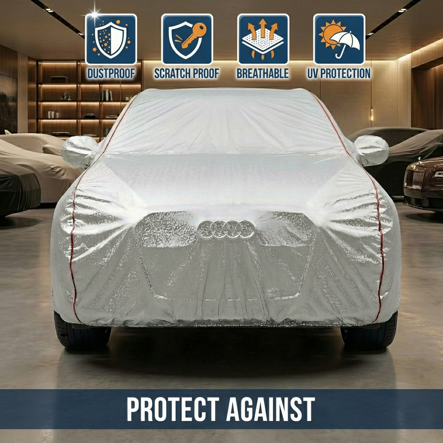 Image of DRIPEX Car Cover For Mahindra XUV 300 (With Mirror Pockets)