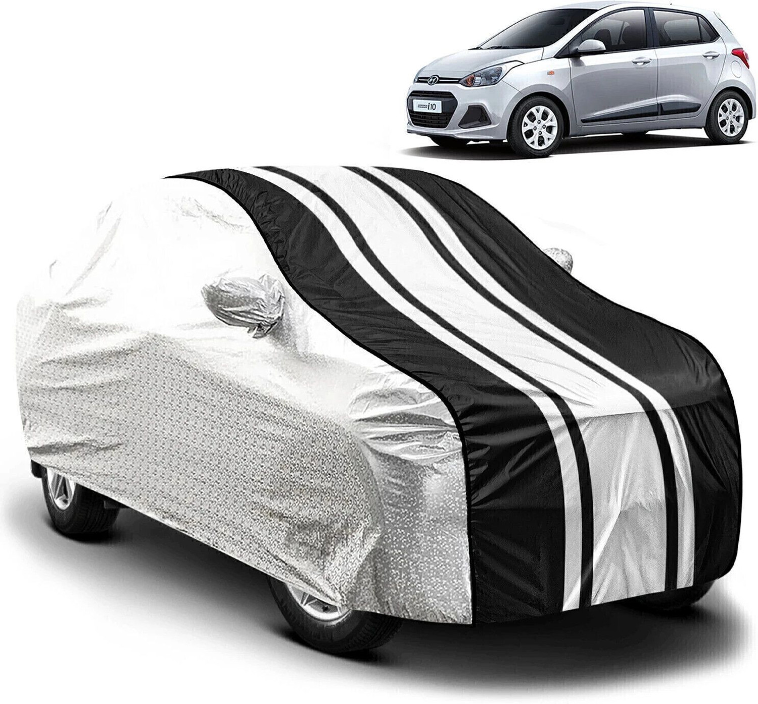 Image of CARZEX Car Cover For Hyundai Grand i10 (With Mirror Pockets)