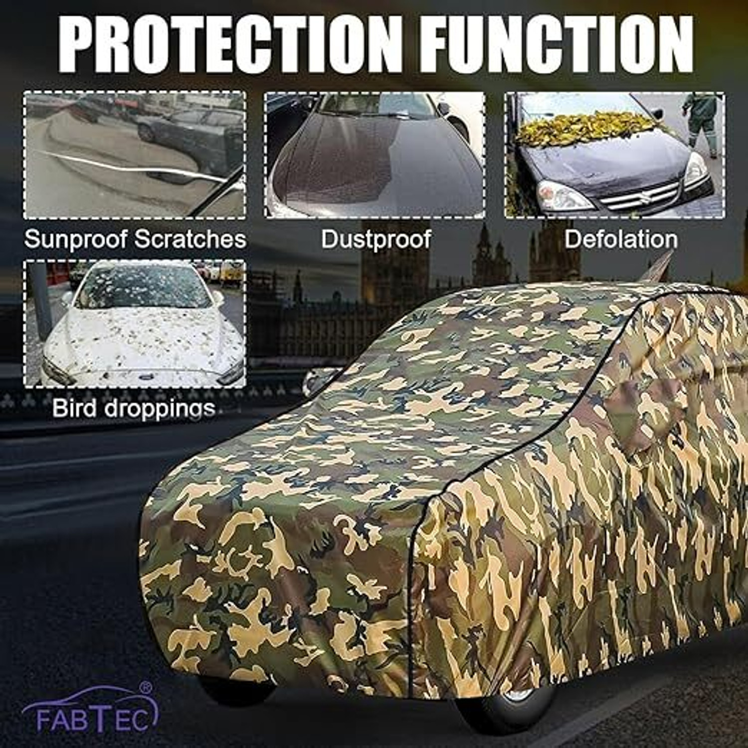 Image of FABTEC Car Cover For Hyundai Grand i10 (With Mirror Pockets)