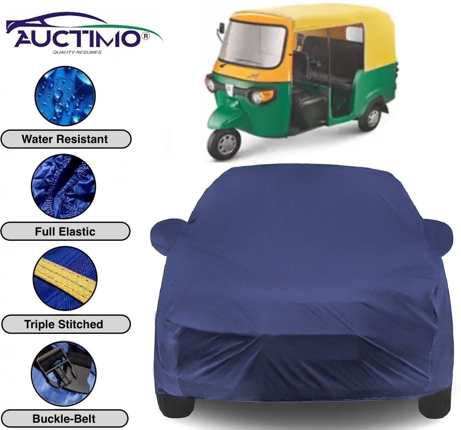 AUCTIMO Car Cover For Universal For Autorickshaw Universal For Autorickshaw (With Mirror Pockets)