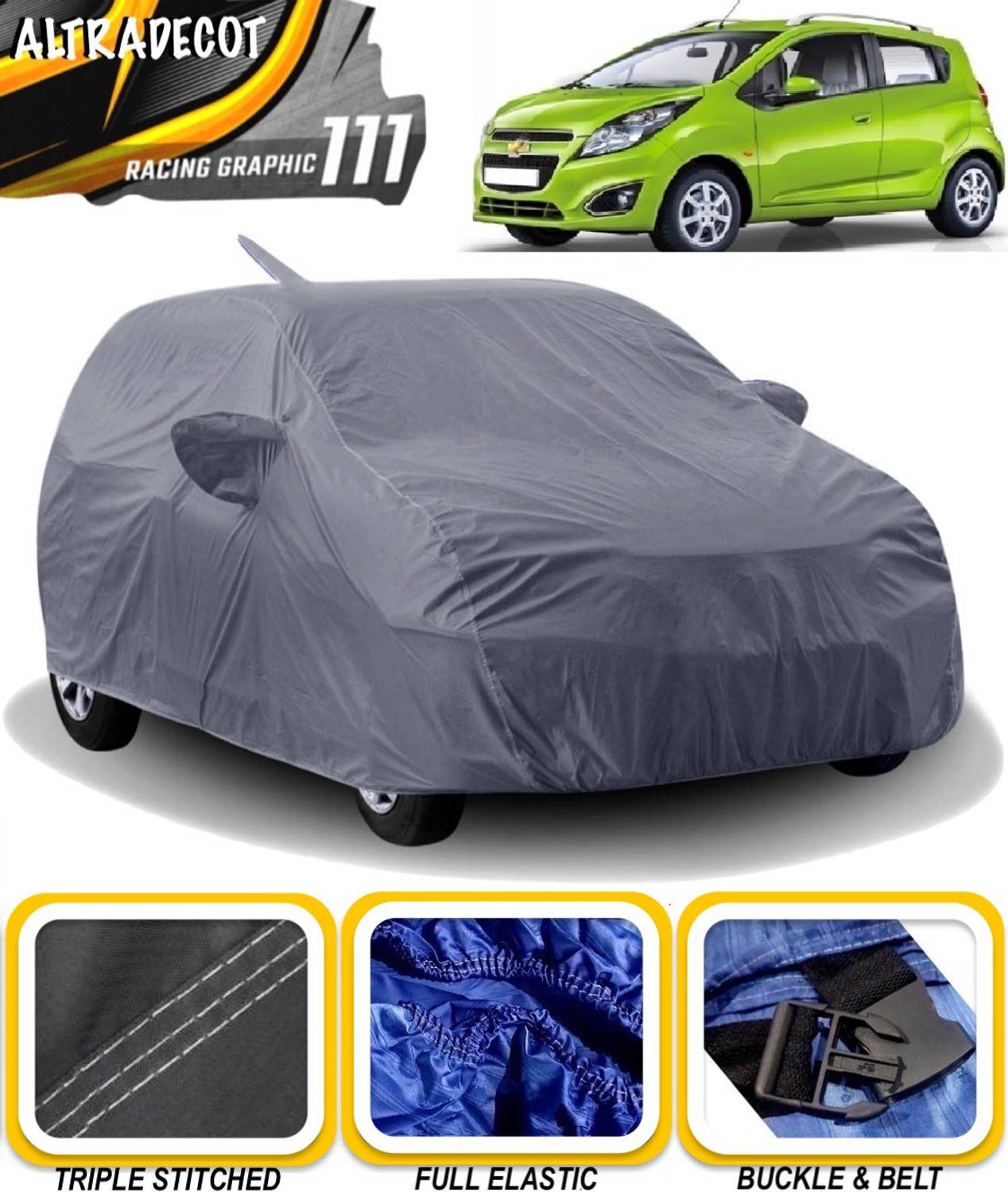 ALTRADECOT Car Cover For Chevrolet Beat (With Mirror Pockets)