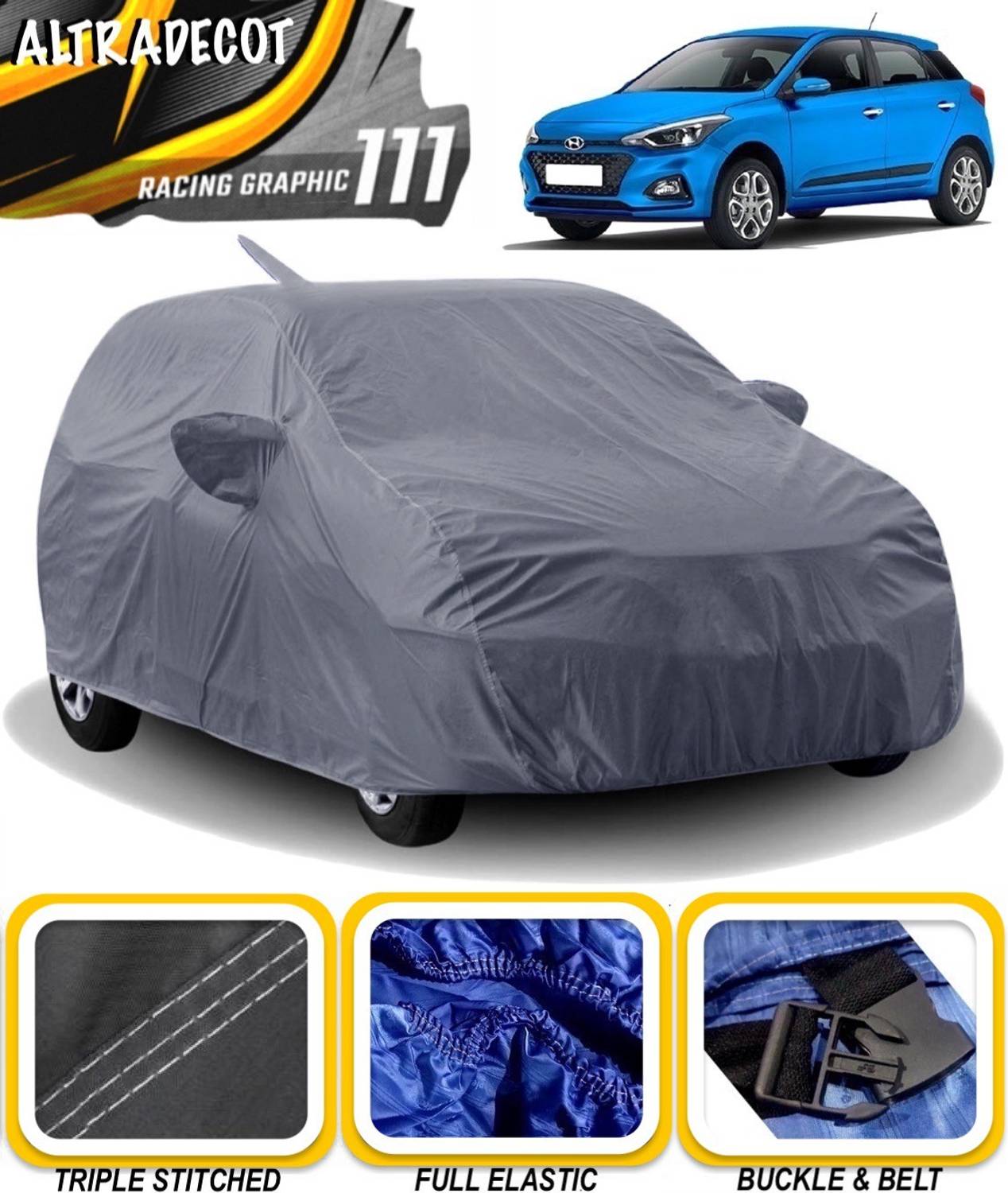 ALTRADECOT Car Cover For Hyundai Elite i20 2020 (With Mirror Pockets)