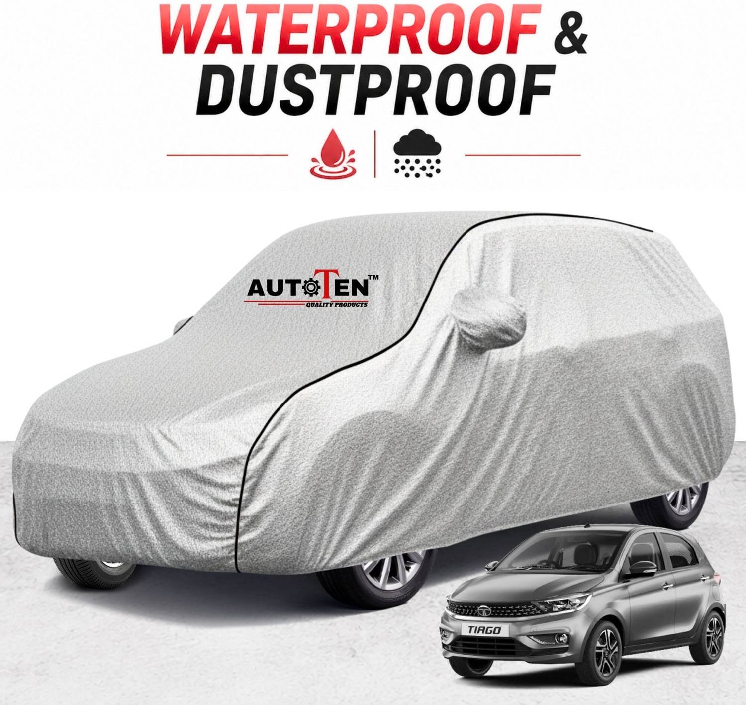 AutoTen Car Cover For Tata Tiago (With Mirror Pockets)