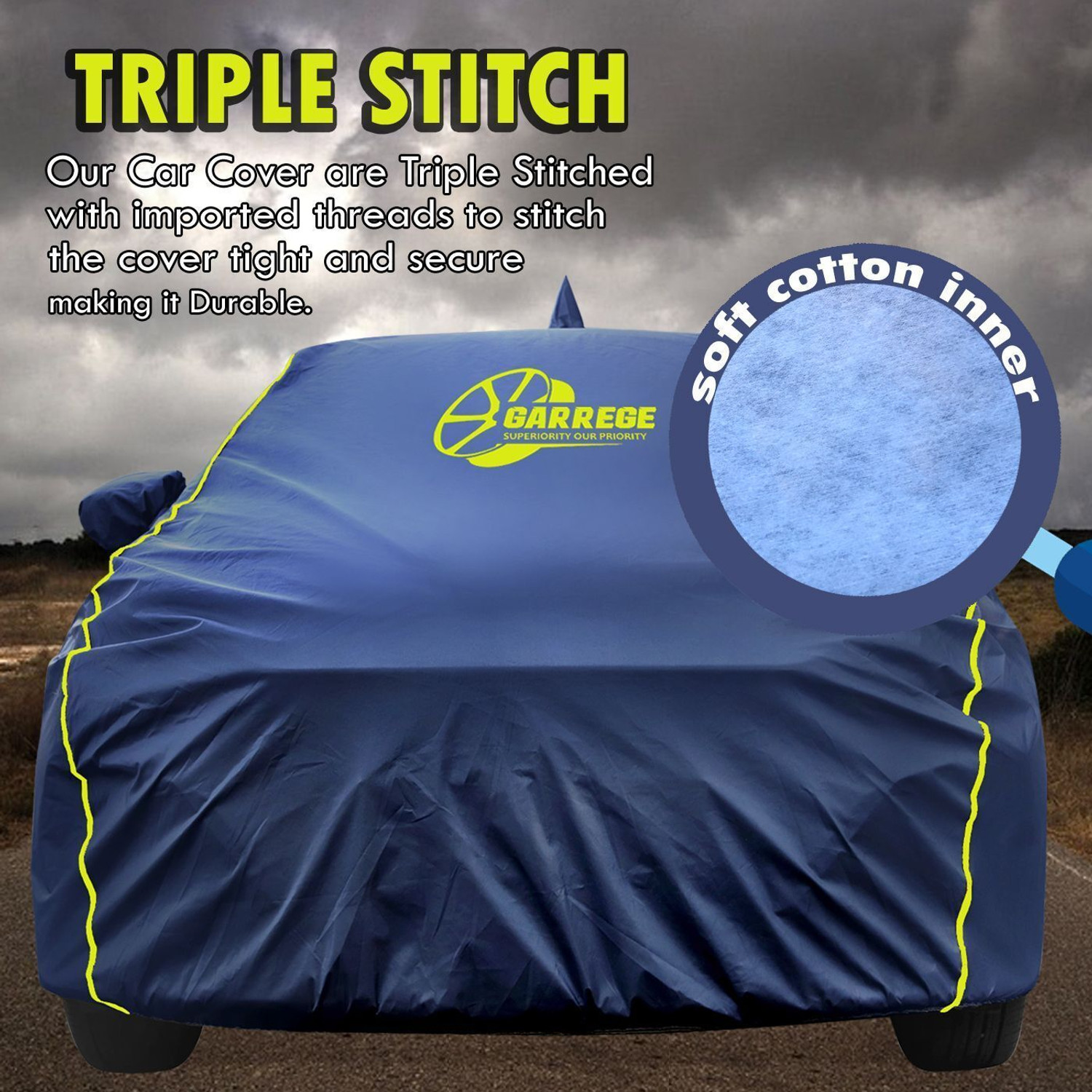 Image of GARREGE Car Cover For Hyundai Aura (With Mirror Pockets)
