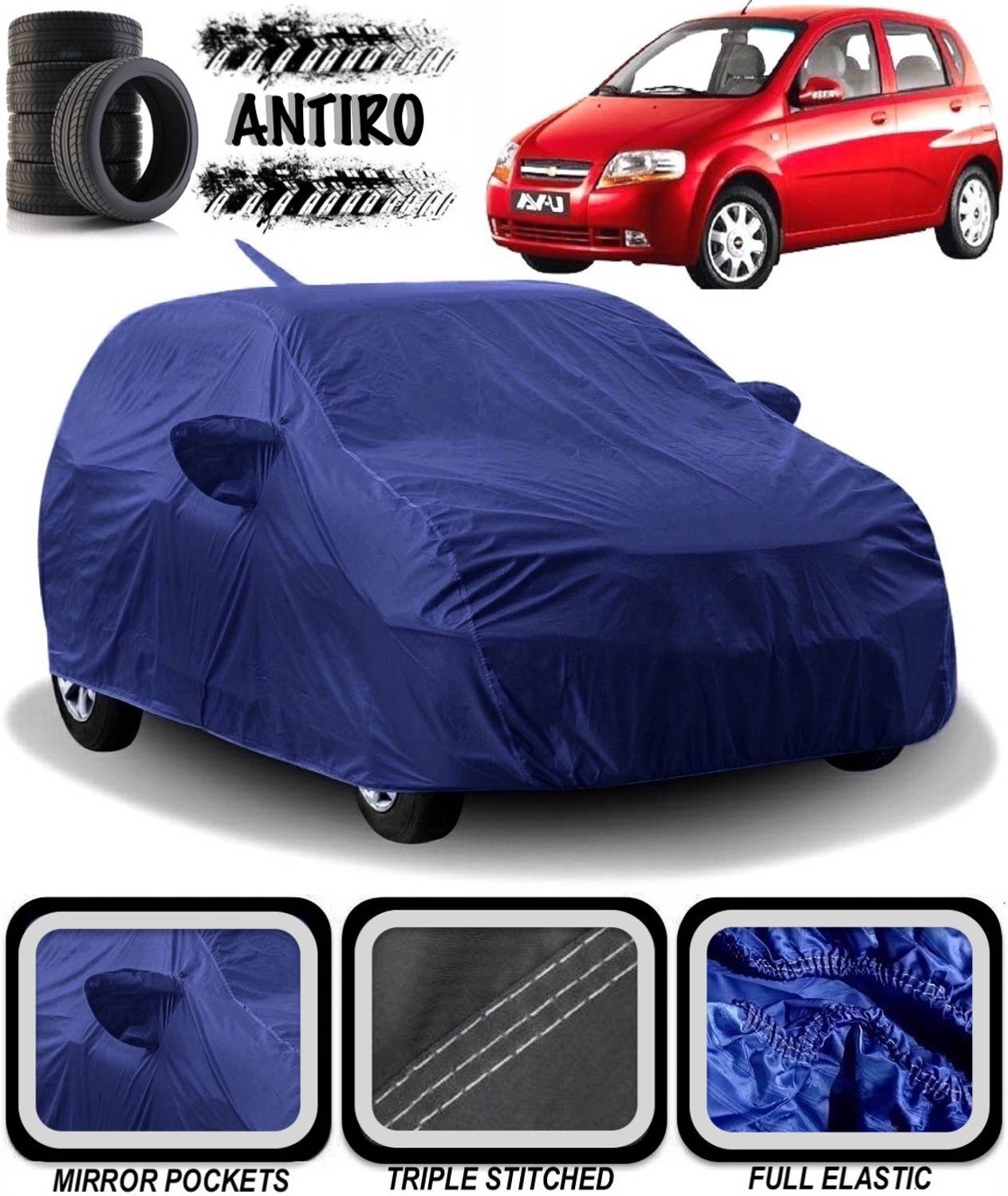 ANTIRO Car Cover For Chevrolet UVA (With Mirror Pockets)
