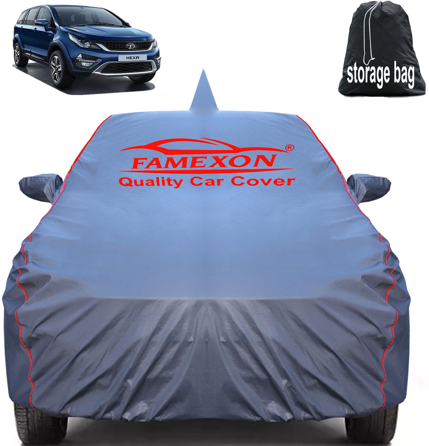 Image of FAMEXON Car Cover For Tata Hexa (With Mirror Pockets)