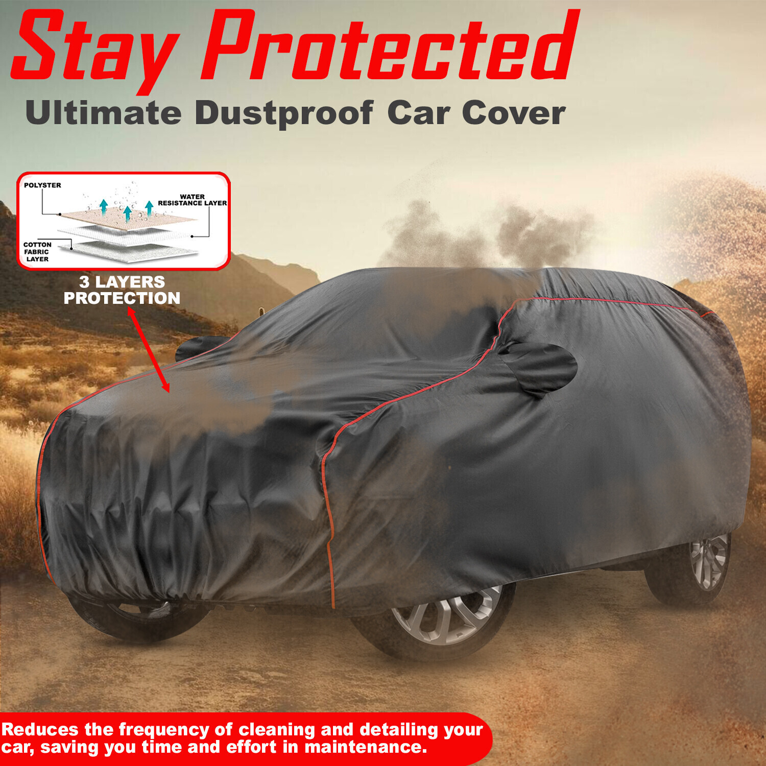 Image of Grizzly Volkswagen Taigun Body Cover (Grey, Red, For 2011, 2012, 2013, 2014, 2015, 2016, 2017, 2018, 2019, 2020, 2021, 2022, 2023, 2024 Models)