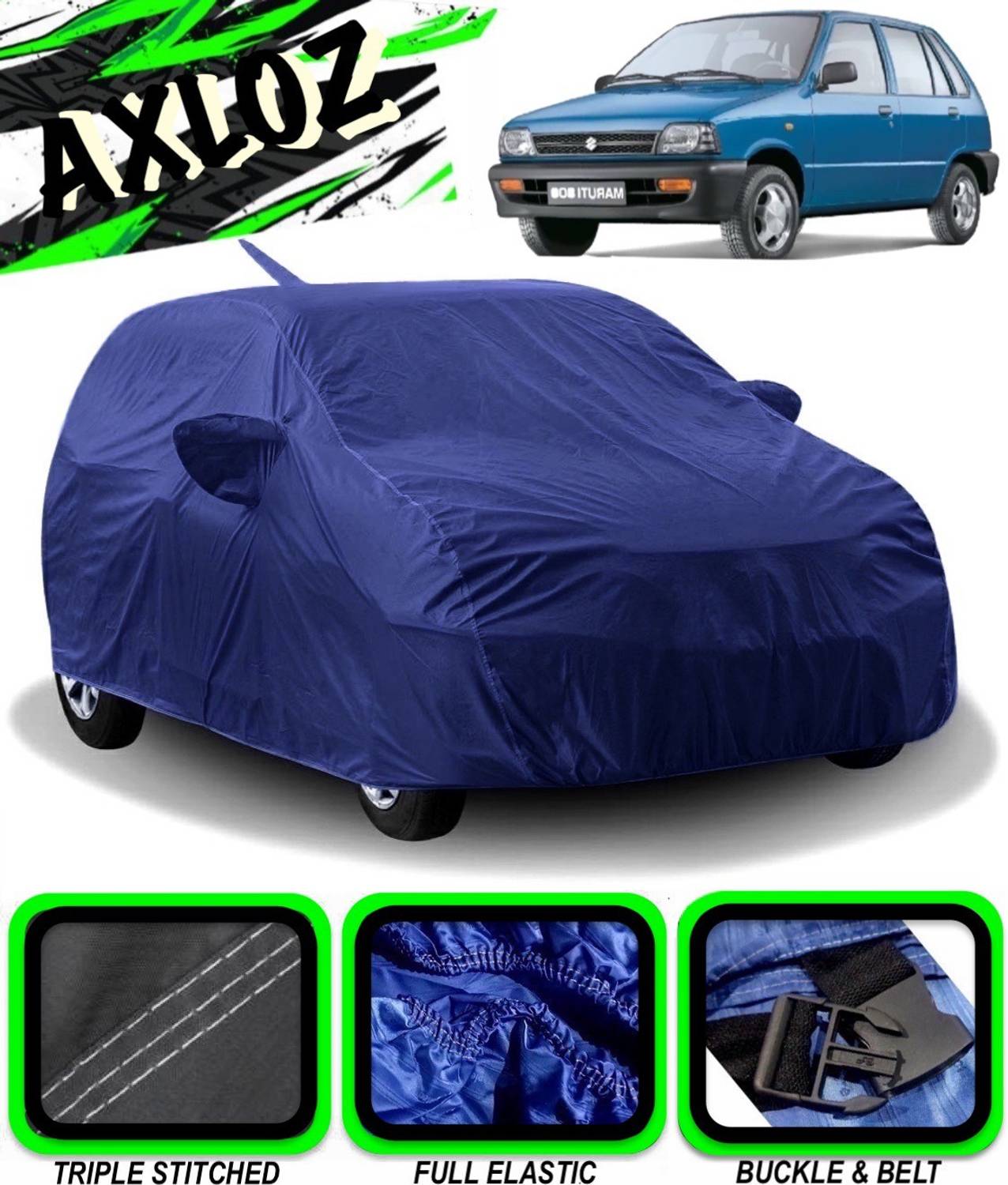 AXLOZ Car Cover For Maruti Suzuki 800 (With Mirror Pockets)