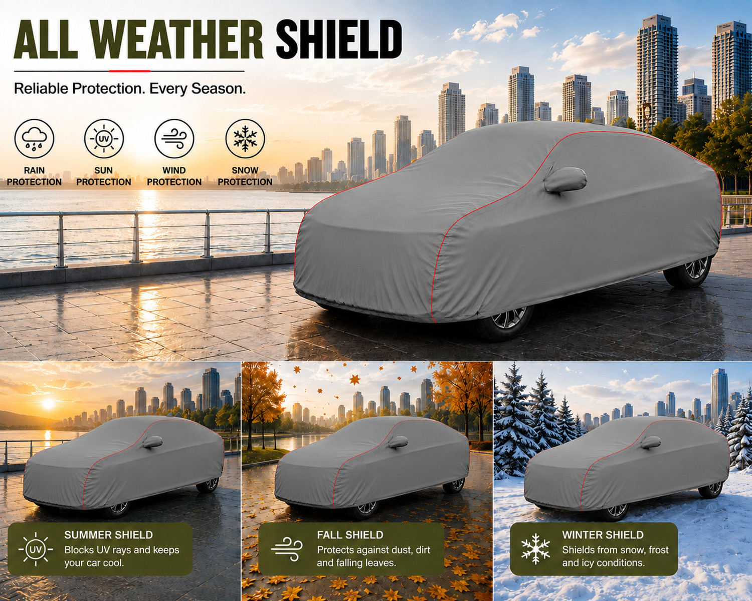 Image of DRIZE Car Cover For Toyota Rumion (With Mirror Pockets)