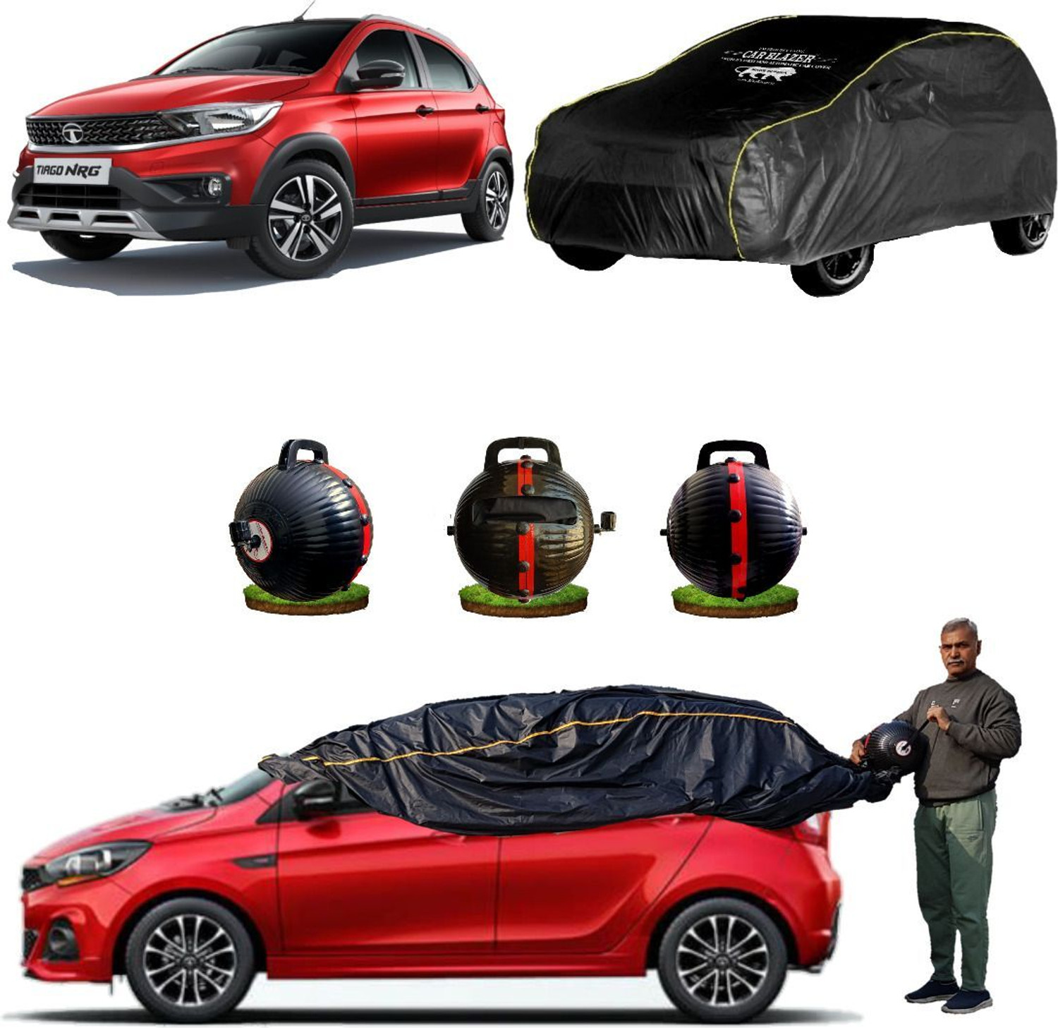 Image of CARBLAZER Car Cover For Tata Tiago NRG (Without Mirror Pockets)