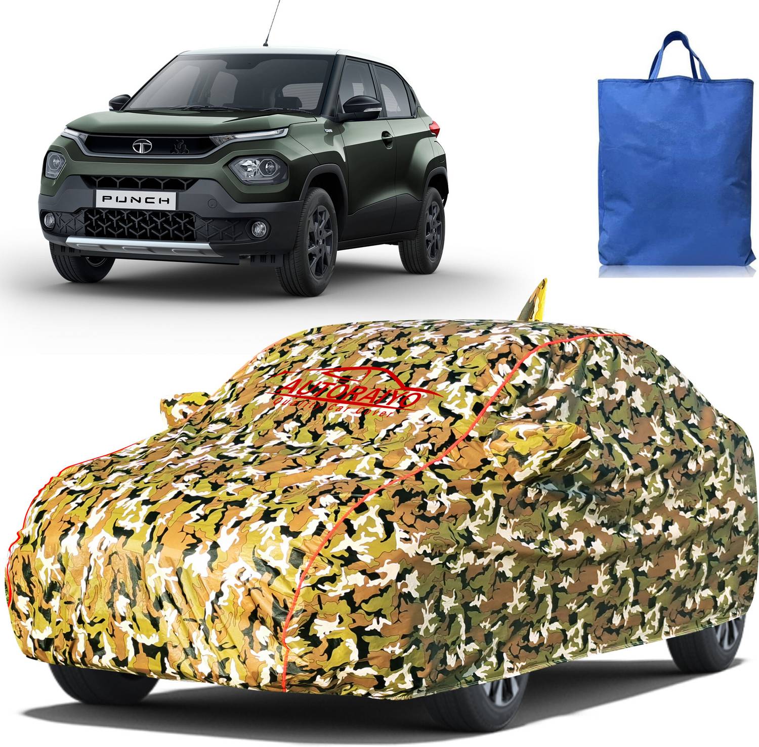AUTORAIYO Car Cover For Tata Punch, Punch EV (With Mirror Pockets)
