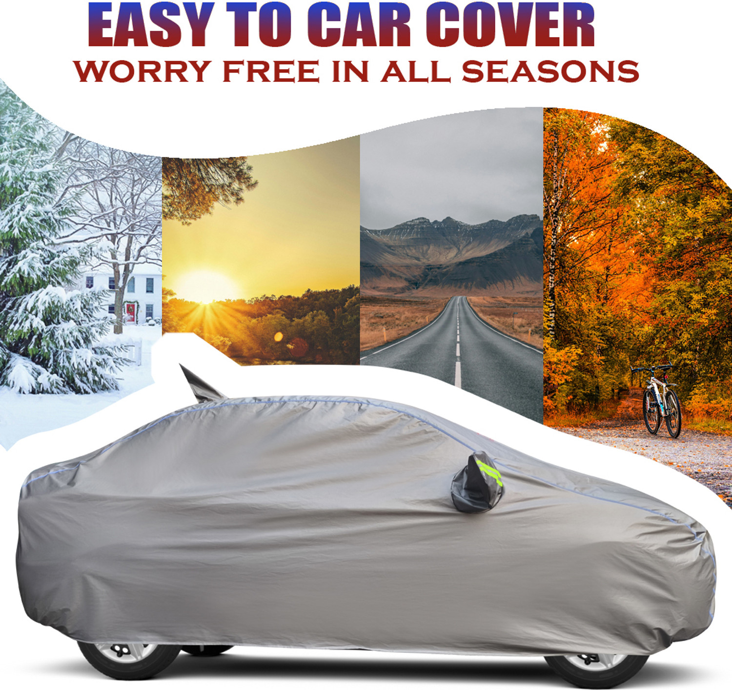 Image of VOZEXCE Car Cover For Tata Tiago, Tiago Facelift (With Mirror Pockets)