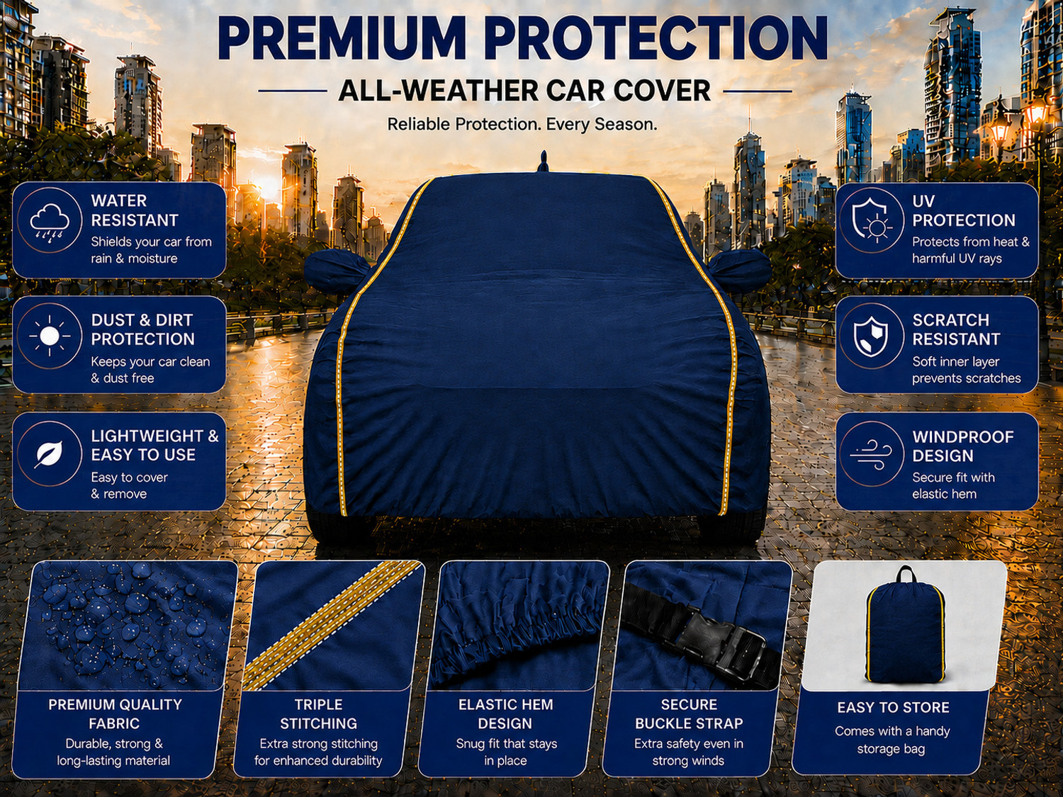 Image of DRIZE Car Cover For Maruti Suzuki Baleno (With Mirror Pockets)