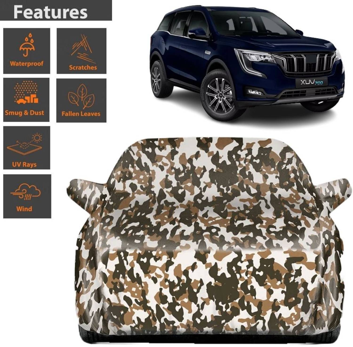 BOTAUTO Car Cover For Mahindra XUV 700, Universal For Car, XUV 700 (With Mirror Pockets)