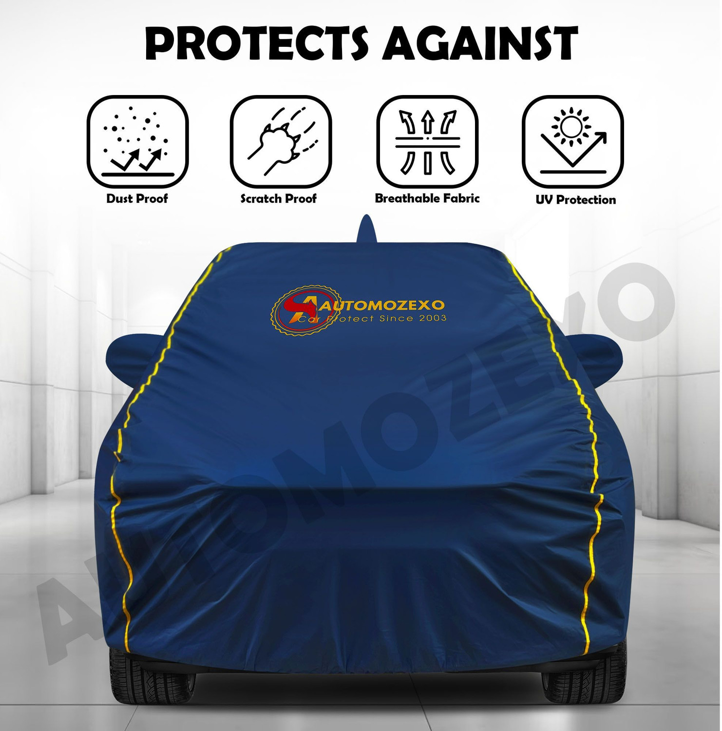 Image of AUTOMOZEXO Car Cover For Hyundai Xcent, Xcent 1.1 CRDi S, Xcent 1.1 CRDi SX, Xcent 1.2 CRDi E Diesel, Xcent Facelift (With Mirror Pockets)