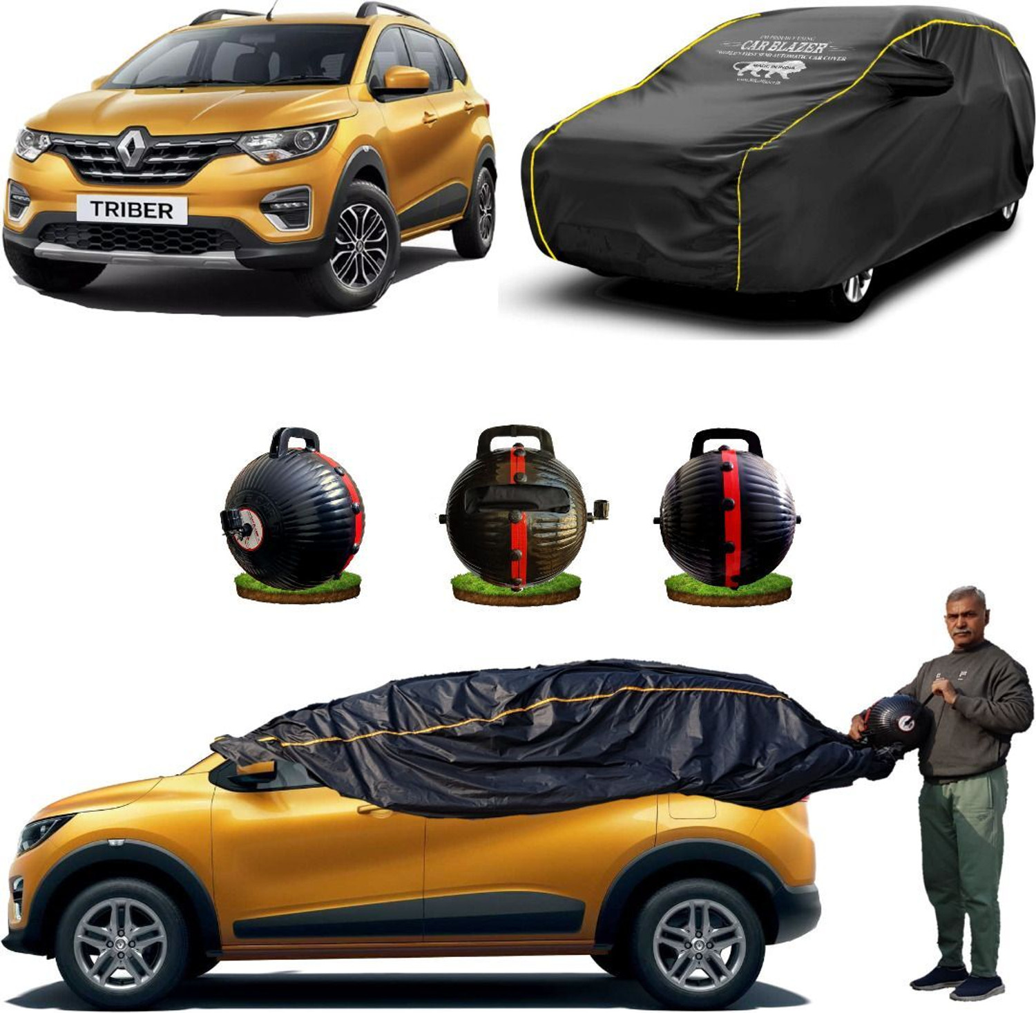 Image of CARBLAZER Car Cover For Renault Triber (Without Mirror Pockets)
