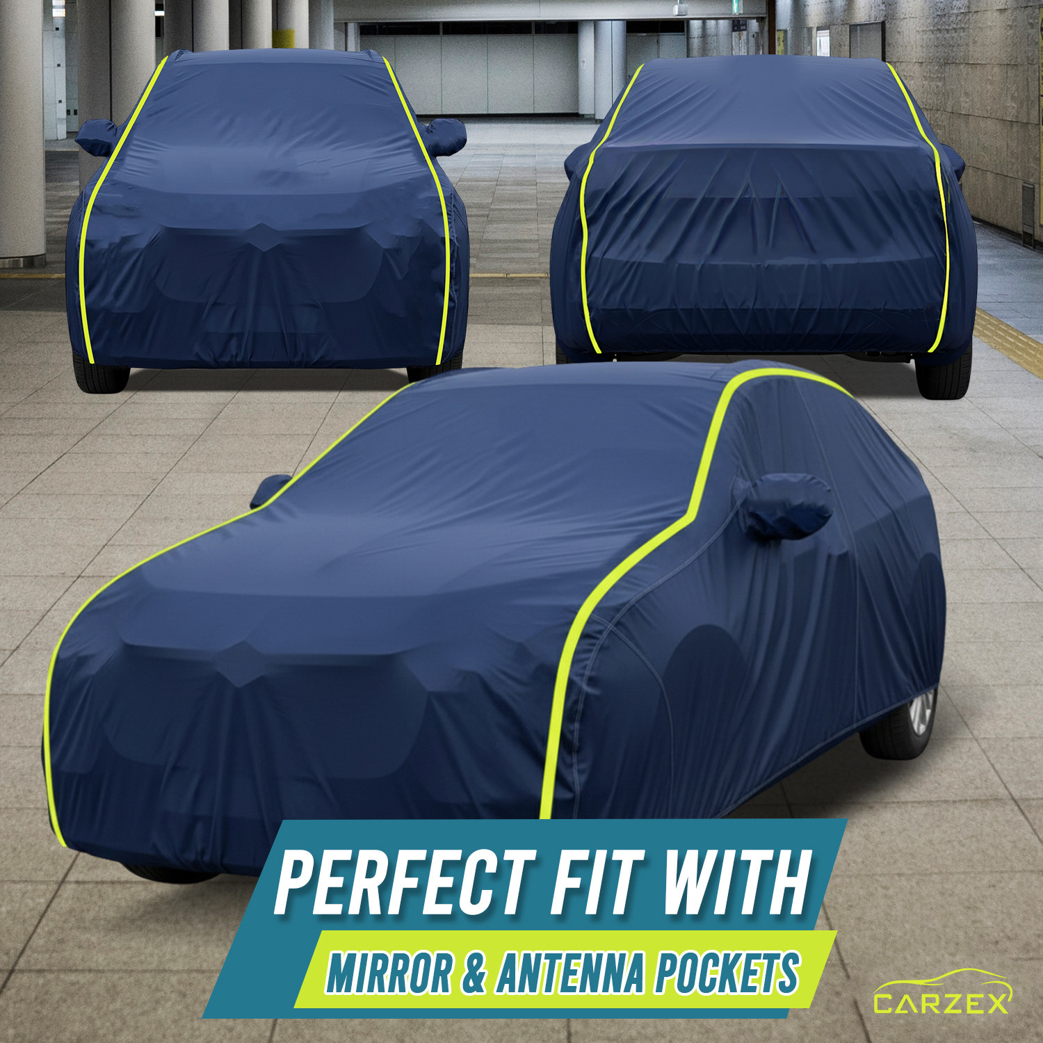 Image of CARZEX Maruti Suzuki Brezza Body Cover (Blue, For 2024, 2025, 2026 Models)