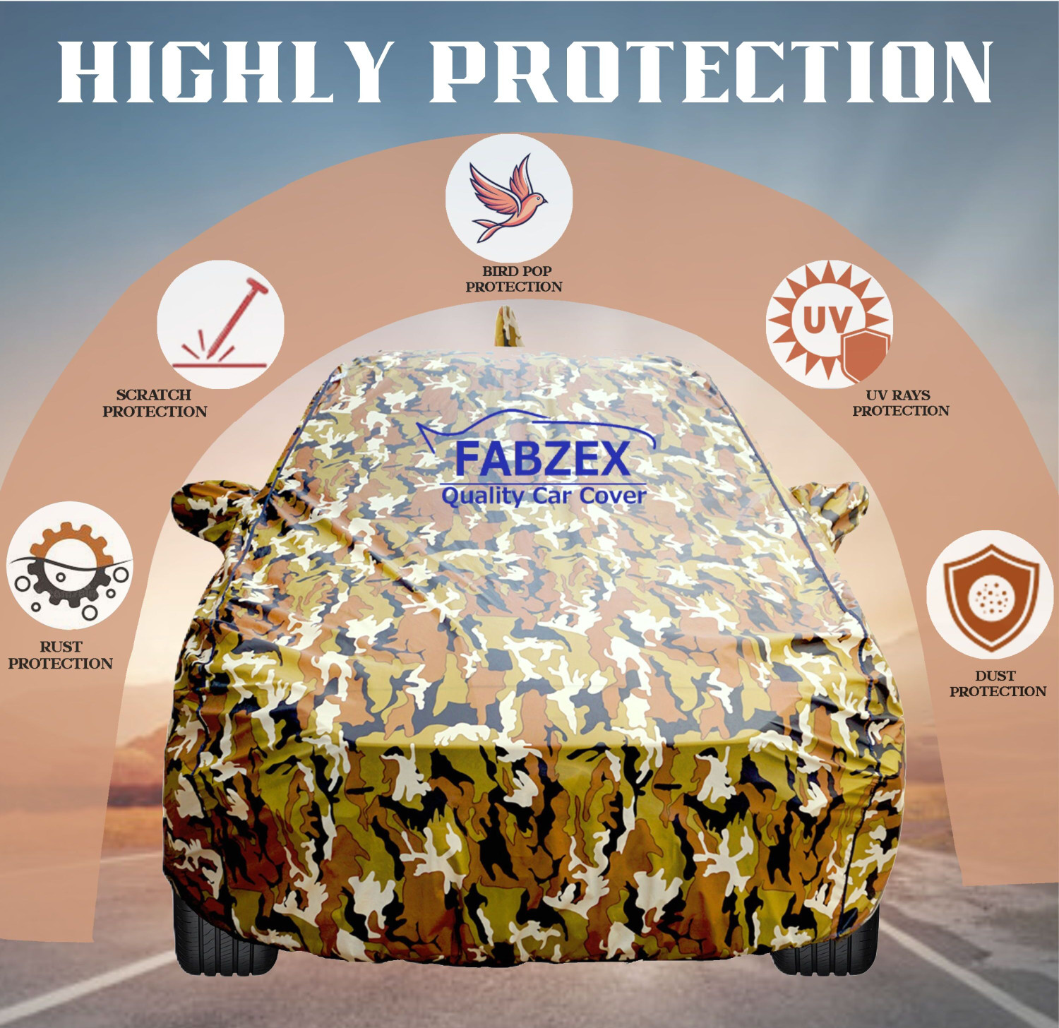 Image of FABZEX Car Cover For Hyundai Verna, Verna 1.5 CRDI Diesel, Verna 1.6 CRDI AT SX Option, Verna 1.6 CRDI SX Option, Verna 1.6 CRDi S, Verna CRDi 1.6 SX Option Diesel, Verna CRDi 1.4 E Diesel, Verna CRDi 1.6 AT SX Plus (With Mirror Pockets)