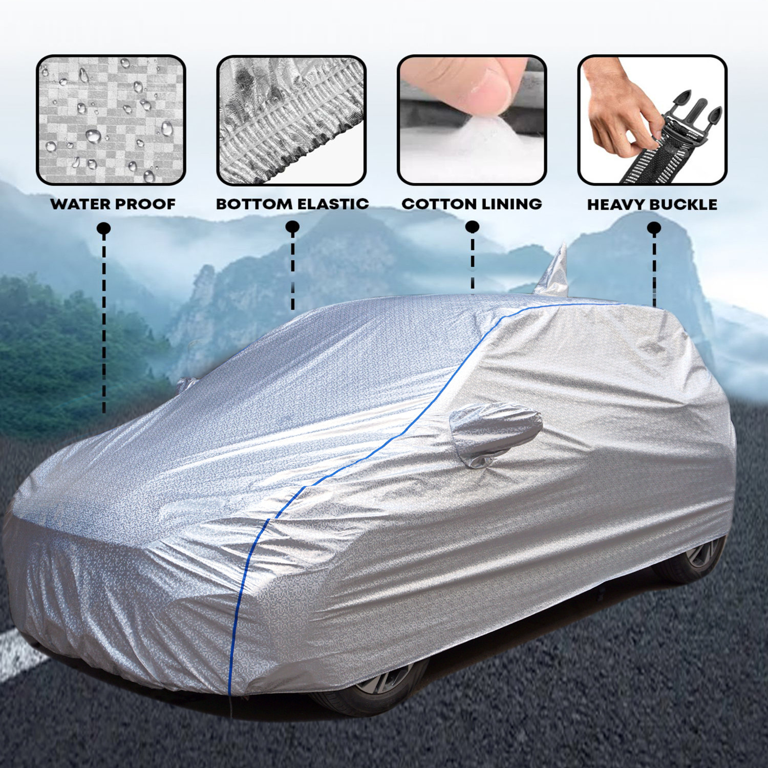 Image of FABZEX Car Cover For Maruti Grand Vitara (With Mirror Pockets)
