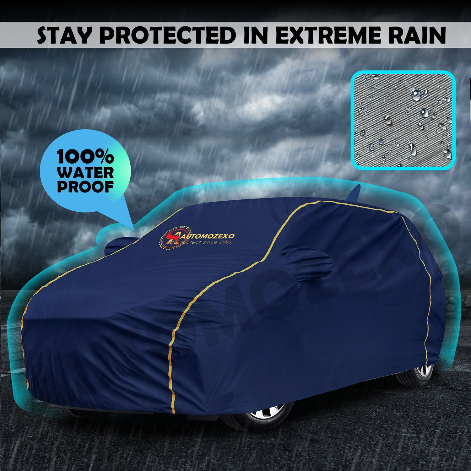 Image of AUTOMOZEXO Car Cover For Hyundai Xcent, Xcent 1.1 CRDi S, Xcent 1.1 CRDi SX, Xcent 1.2 CRDi E Diesel, Xcent Facelift (With Mirror Pockets)