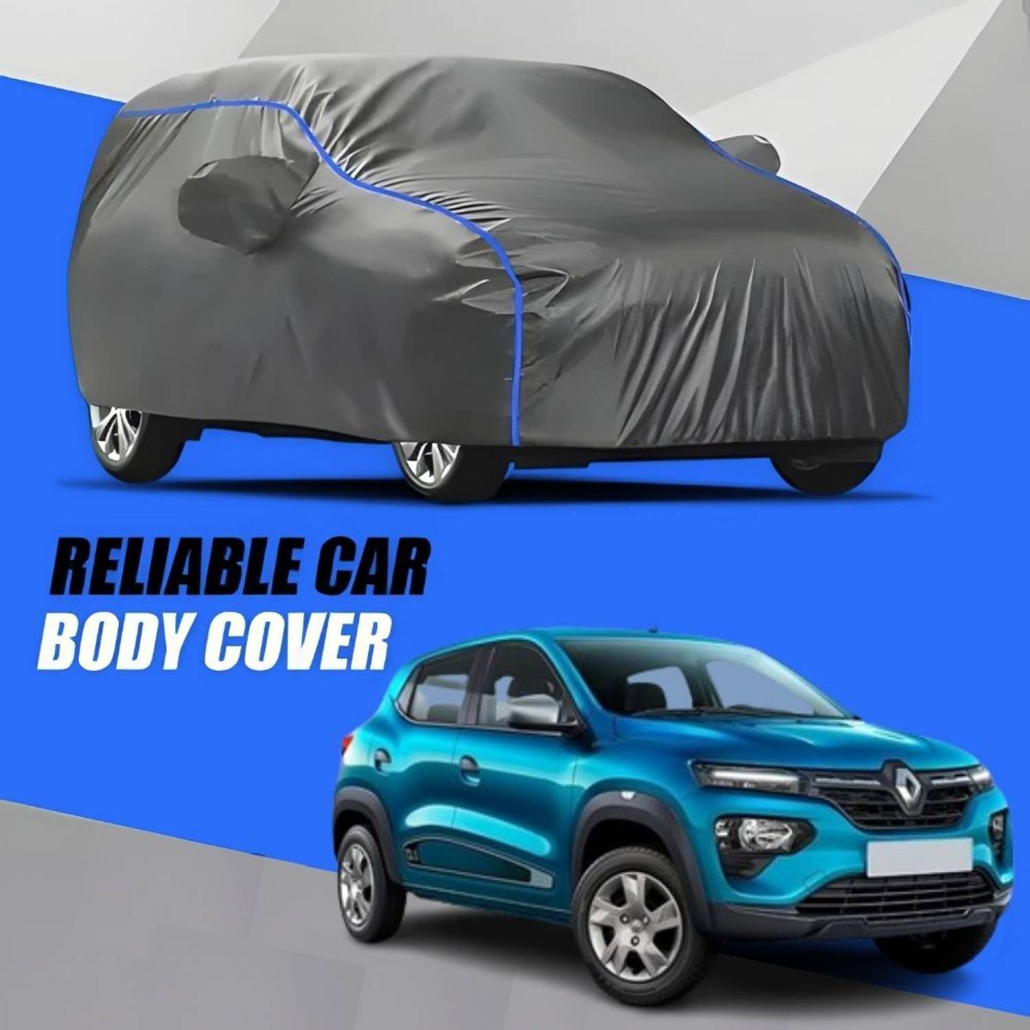 Amikan Car Cover For Renault Kwid, Kwid AMT, Kwid Climber 1.0 AMT (With Mirror Pockets)