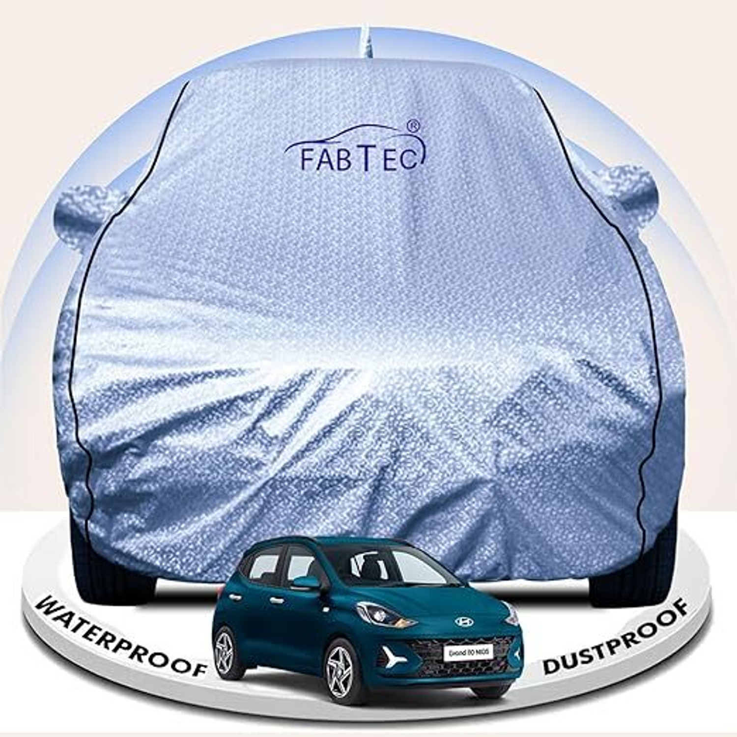Image of FABTEC Car Cover For Hyundai Grand i10 (With Mirror Pockets)