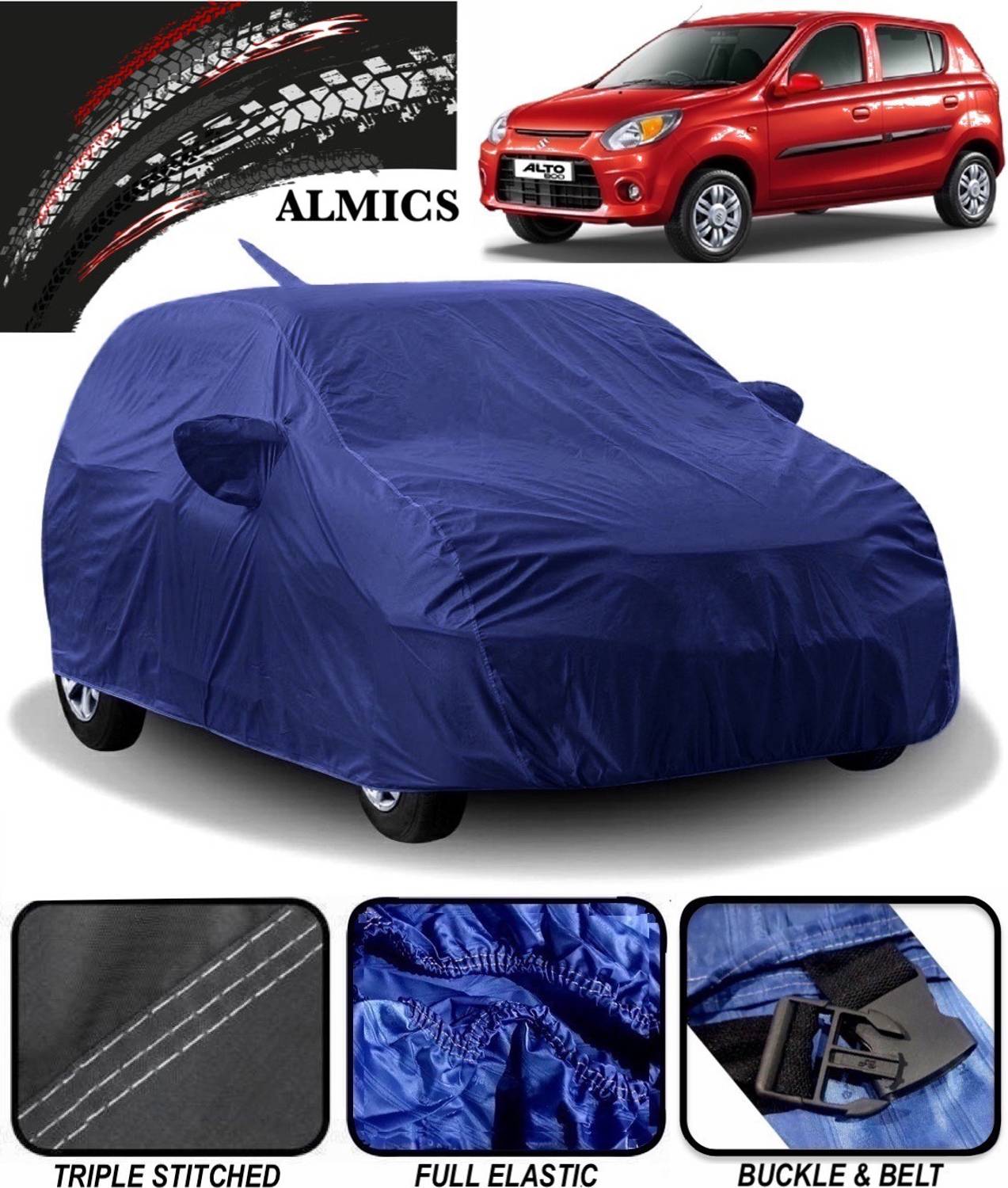 ALMICS Car Cover For Maruti Suzuki Alto 800 (With Mirror Pockets)