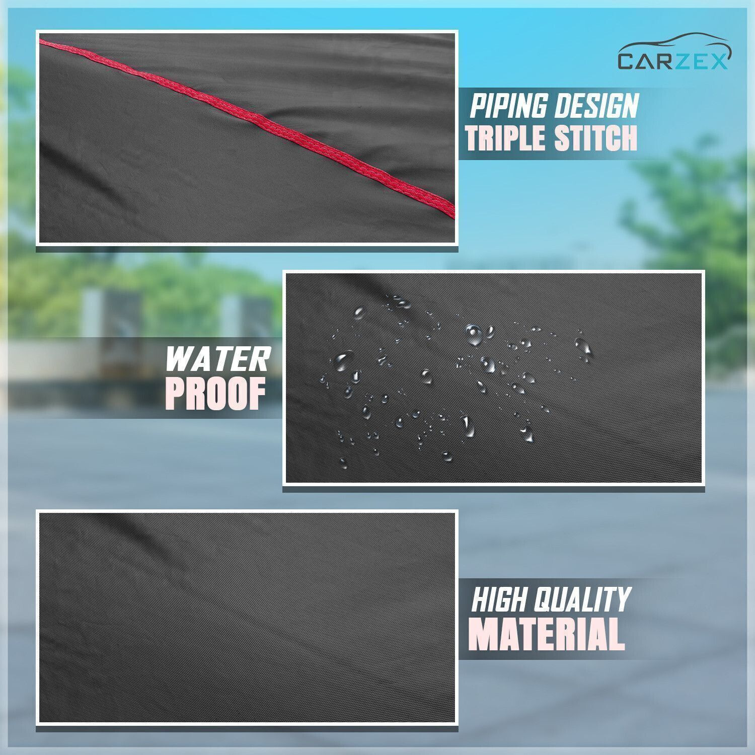 Image of CARZEX Car Cover For Honda Amaze (With Mirror Pockets)