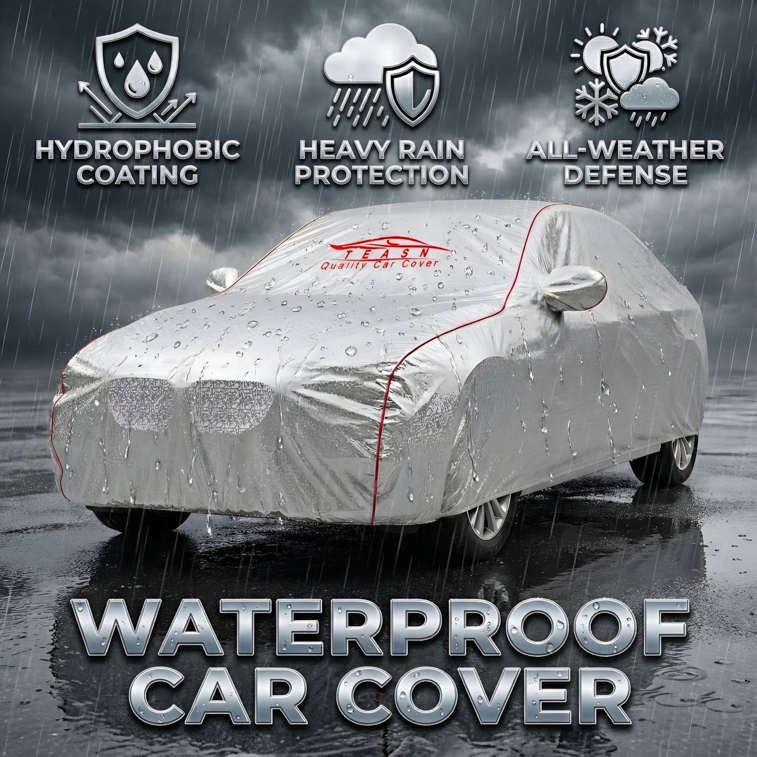Image of TEASN Car Cover For Maruti Suzuki Brezza (With Mirror Pockets)