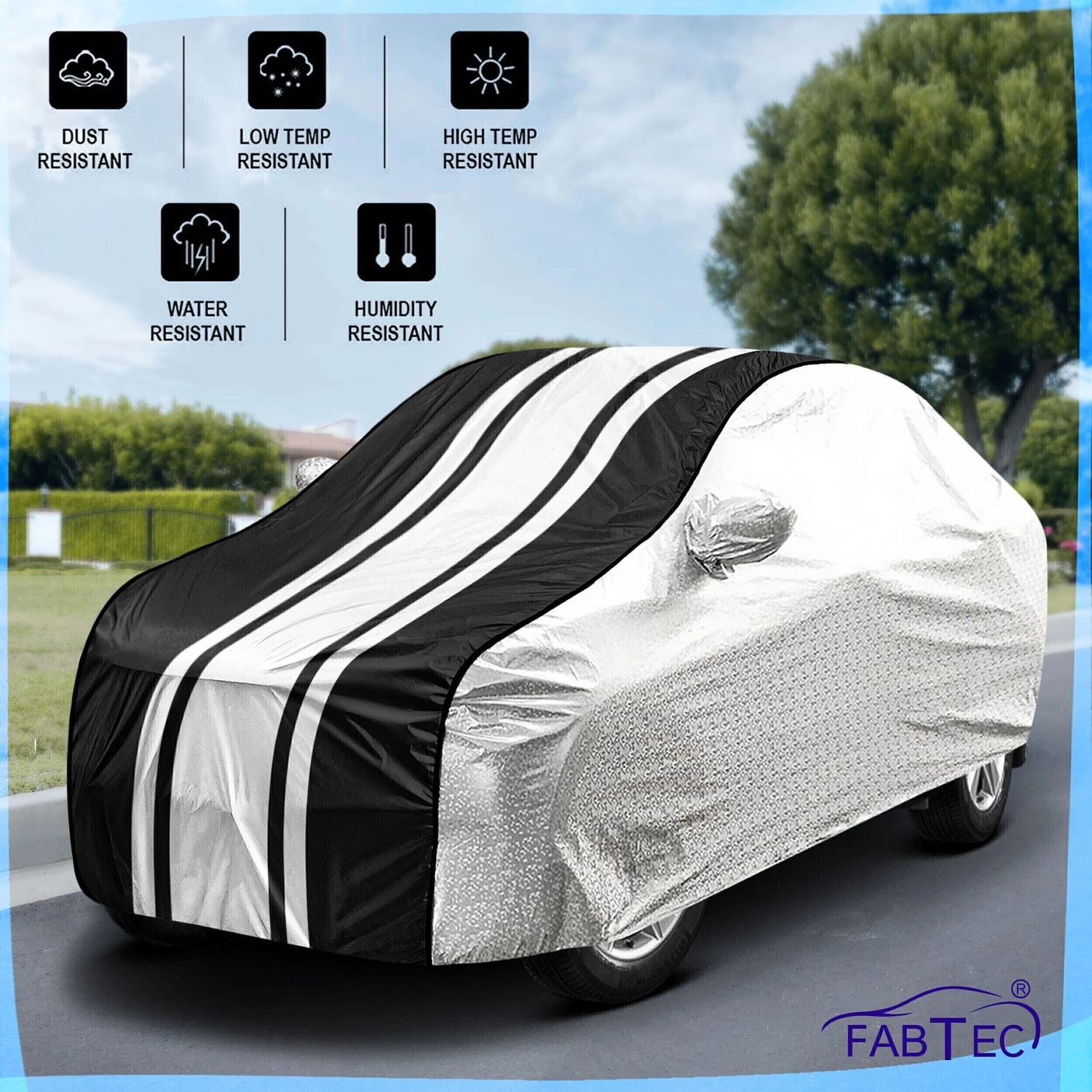 Image of FABTEC Car Cover For Kia Sonet (With Mirror Pockets)