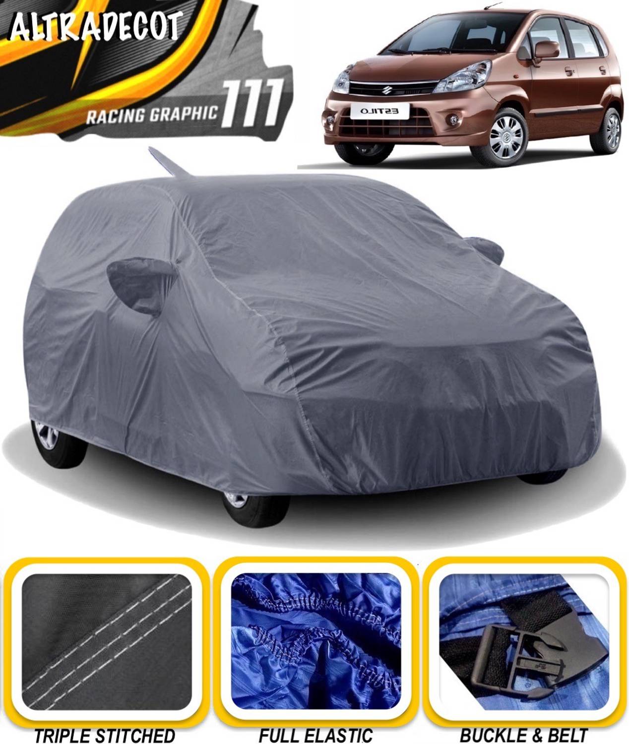 ALTRADECOT Car Cover For Maruti Suzuki Zen Estilo (With Mirror Pockets)