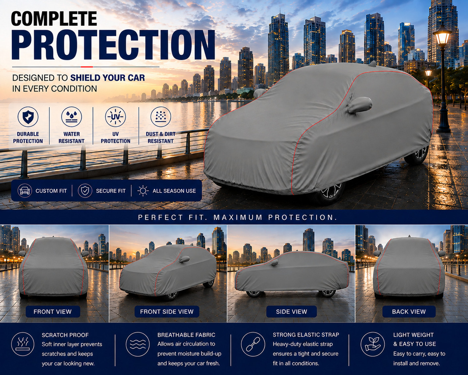 Image of DRIZE Car Cover For Toyota Rumion (With Mirror Pockets)