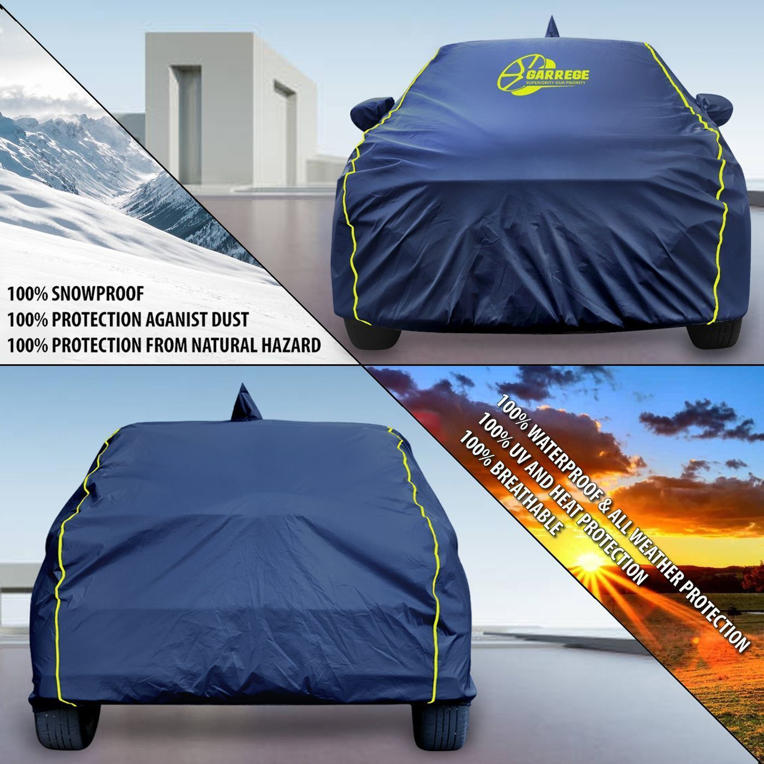 Image of GARREGE Car Cover For Hyundai Aura (With Mirror Pockets)